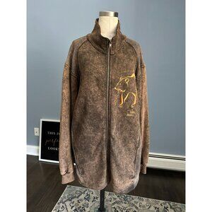 Graham Howard Designs Mens L Full Zip Fleece Jacket Brown DENALI Alaska Vintage